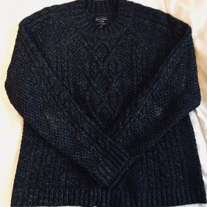 Very dark grey (almost black), warm A&F sweater!